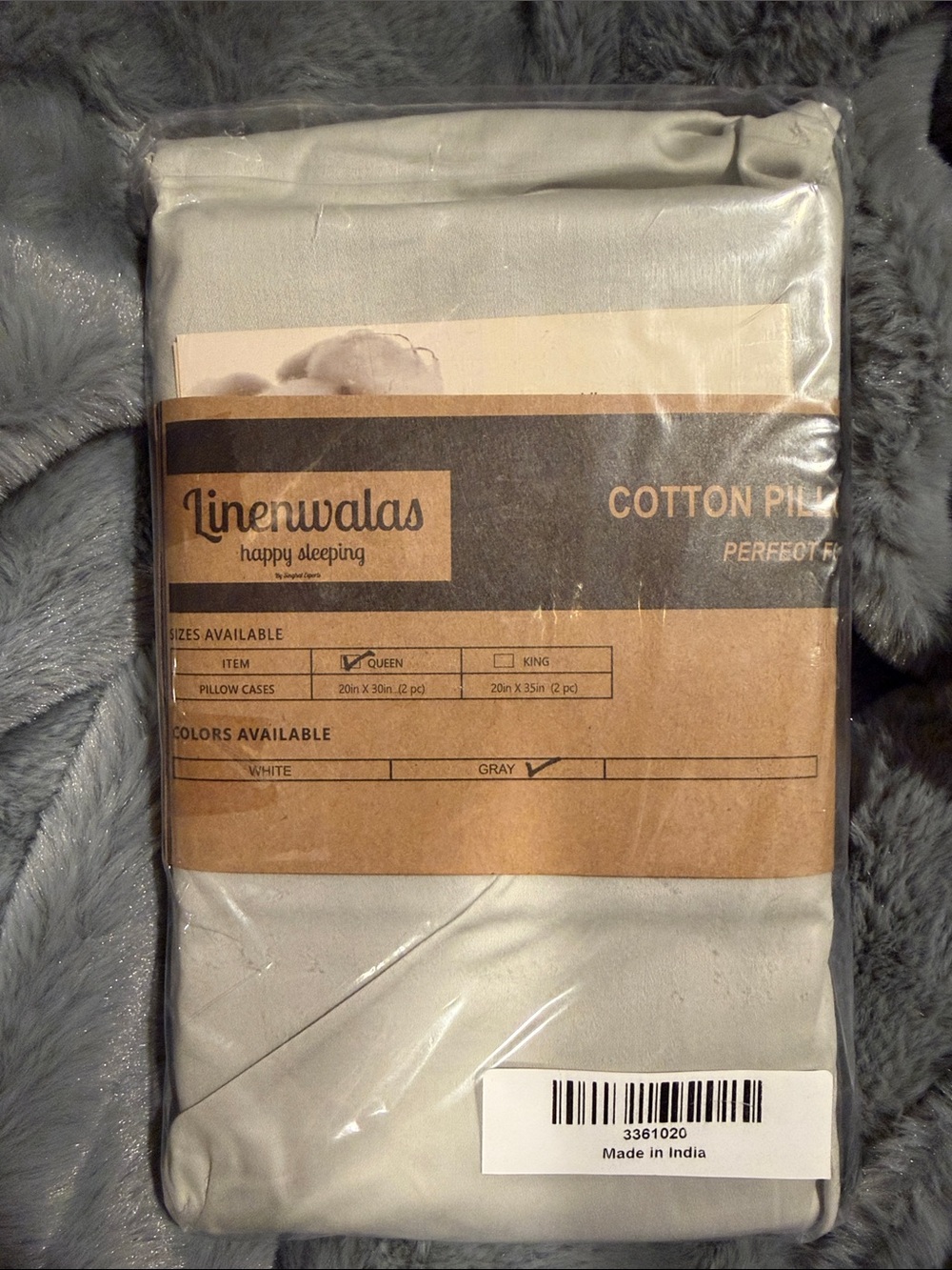 Gray Cotton Pillowcase Set